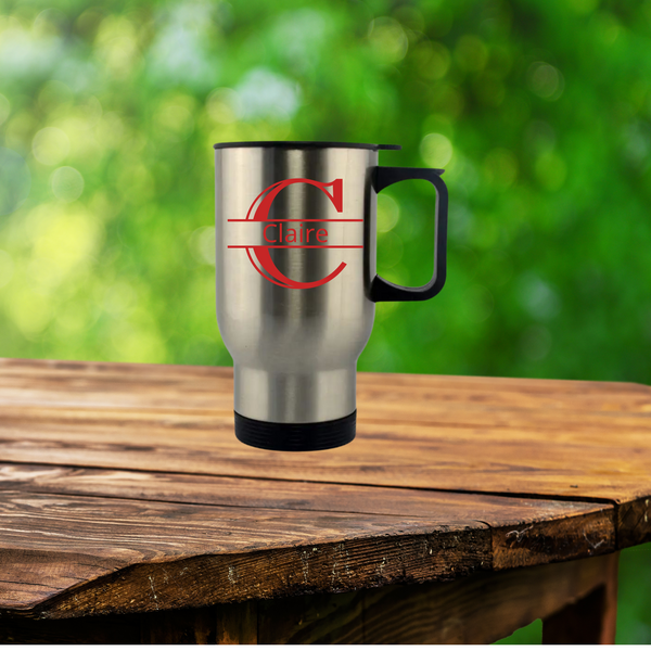 Split Letter Travel Mug